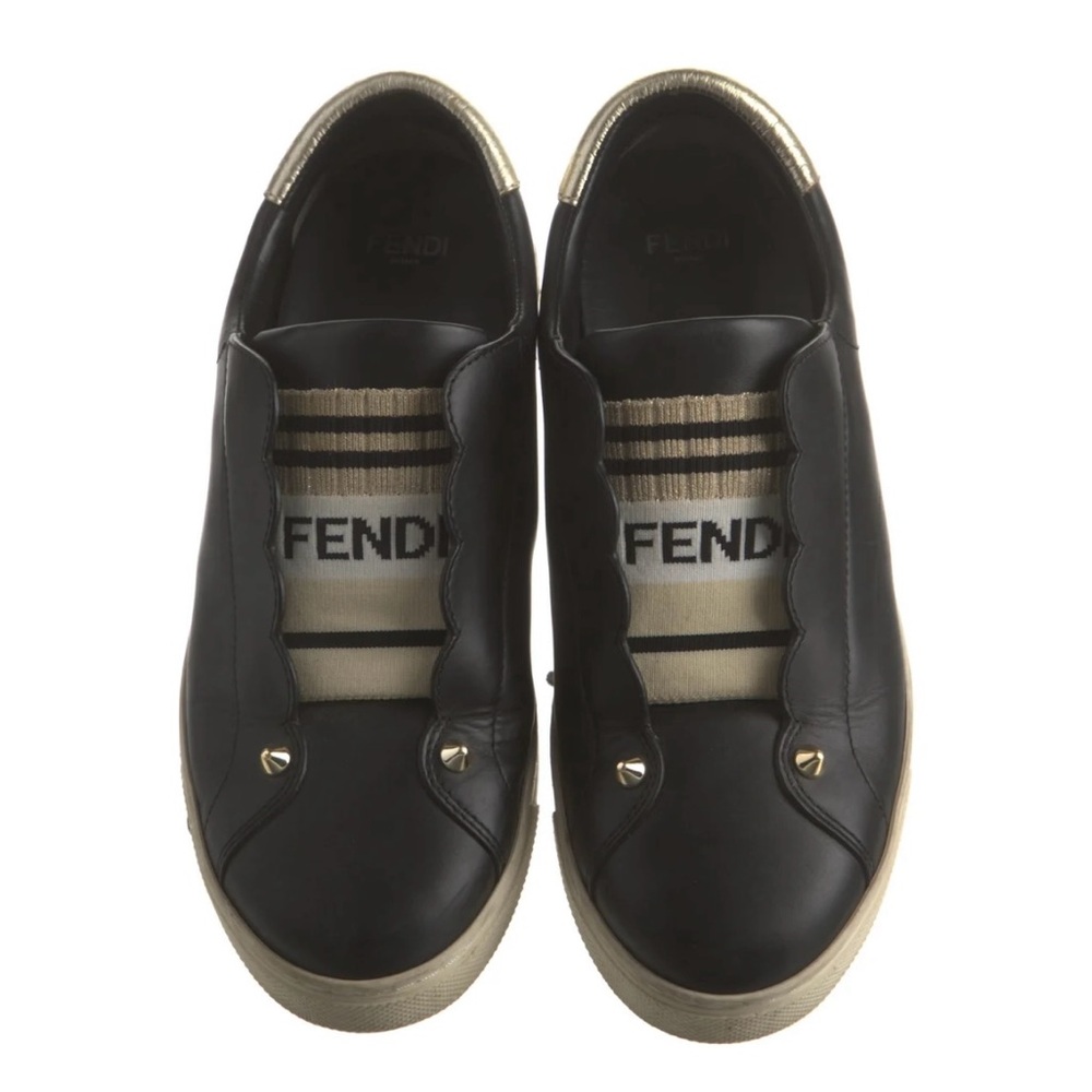 Fendi Women's Rockoko Leather Slip-On Sneakers